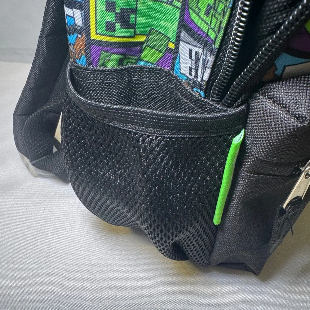 Minecraft Mini Backpack Black Character Print Creeper Zombie Skeleton Gaming Bag